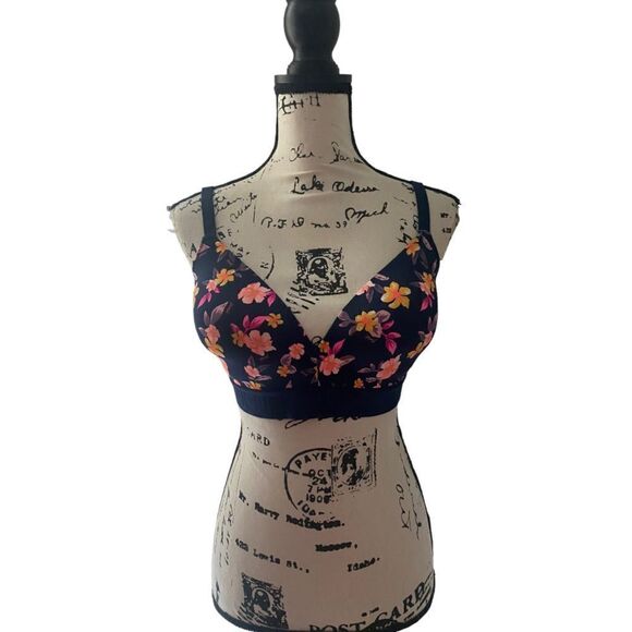 Victoria's Secret Pink SZ 34DD floral print wear everywhere wireless bra - Picture 2 of 4